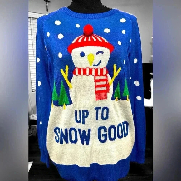 ⛄️ “Up to Snow Good” Ugly Christmas Sweater, EUC, Size Large - Picture 1 of 3